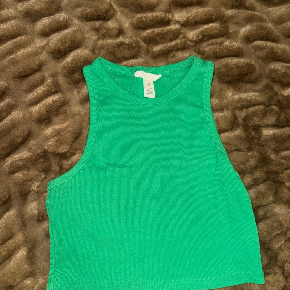 H&M Teal Ribbed Tank Top